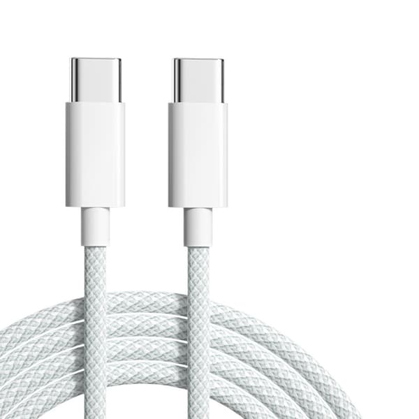 2m USB C till C-Kabel, 2-pack White White